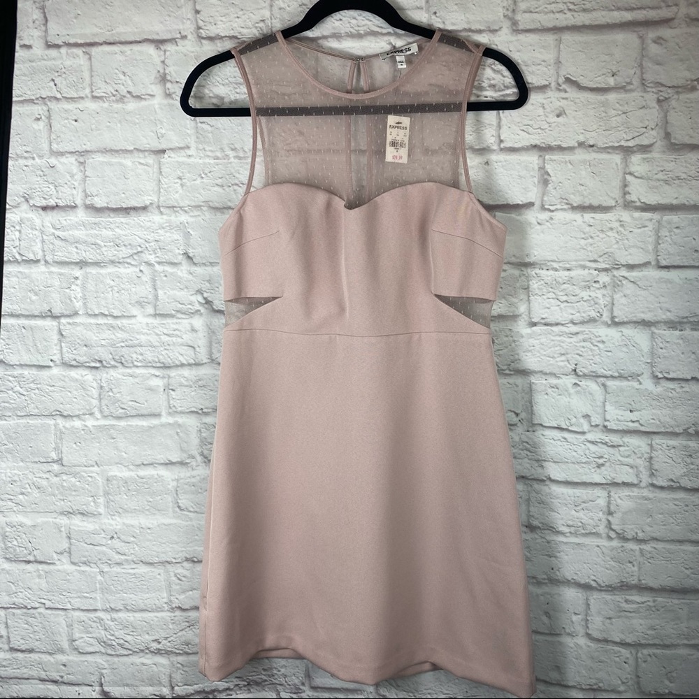 Express Mini Cutout Dusty Rose Pink Dress NWT sz10